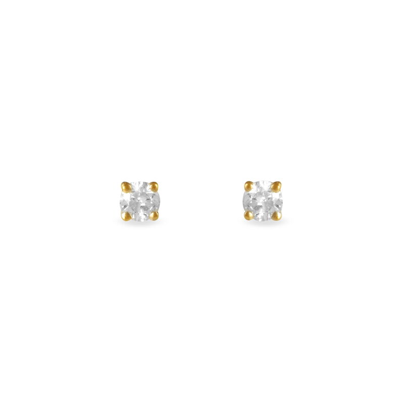 Boucles D'oreilles Puces Clavie Or Jaune Diamant - Spannringe Damen | OROVIVO
