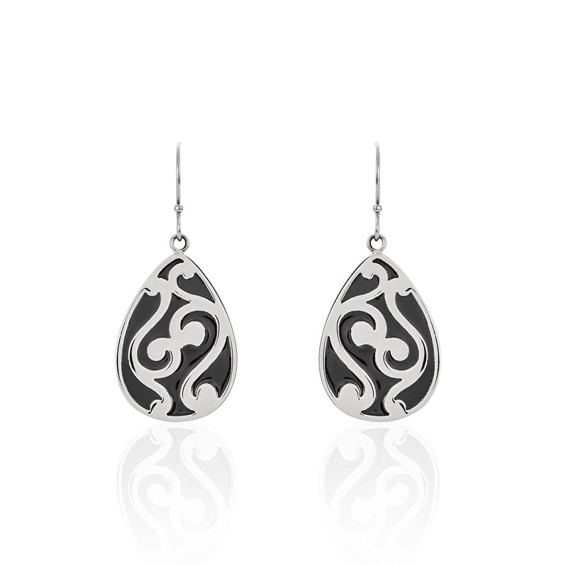 Boucles D'oreilles Pendantes Marita Acier Blanc - Spannringe Damen | OROVIVO