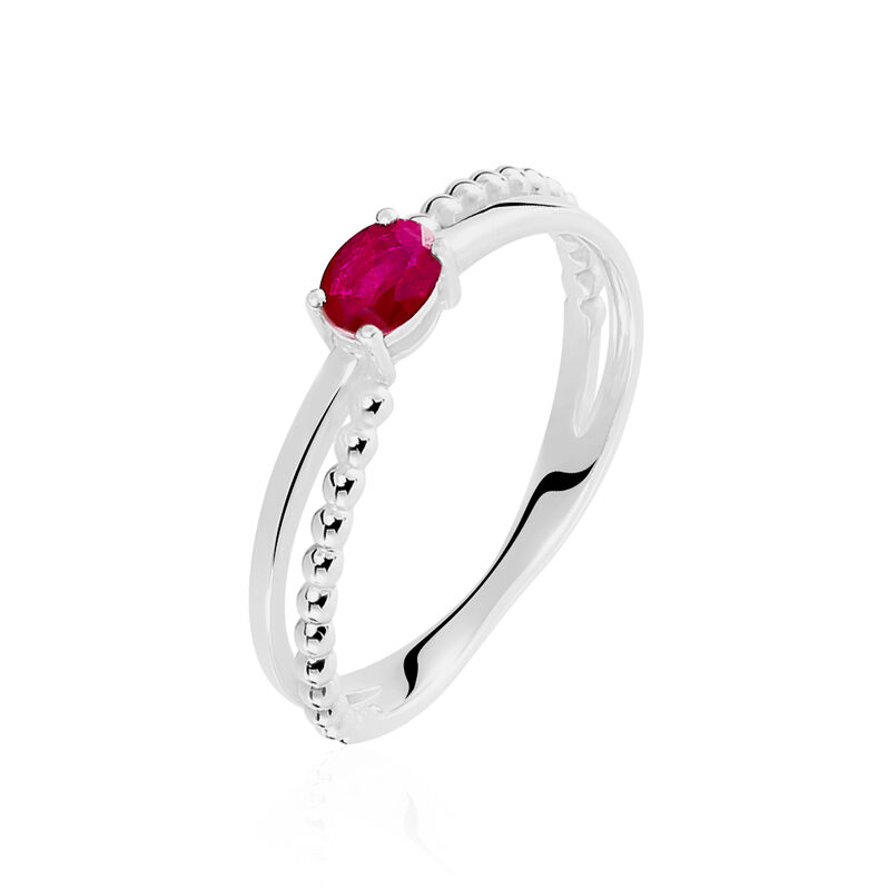 Bague Meri Or Blanc Rubis - Spannringe Damen | OROVIVO