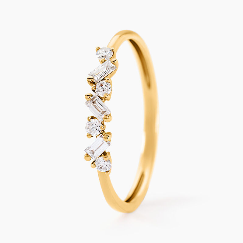 Alliance Gemariah Or Jaune Diamant Synthétique - Spannringe Damen | OROVIVO