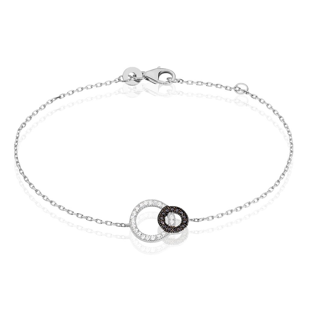 DIANA 50 Damen Armband Silber 925 Zirkonia Wei&szlig; Doppelkreis