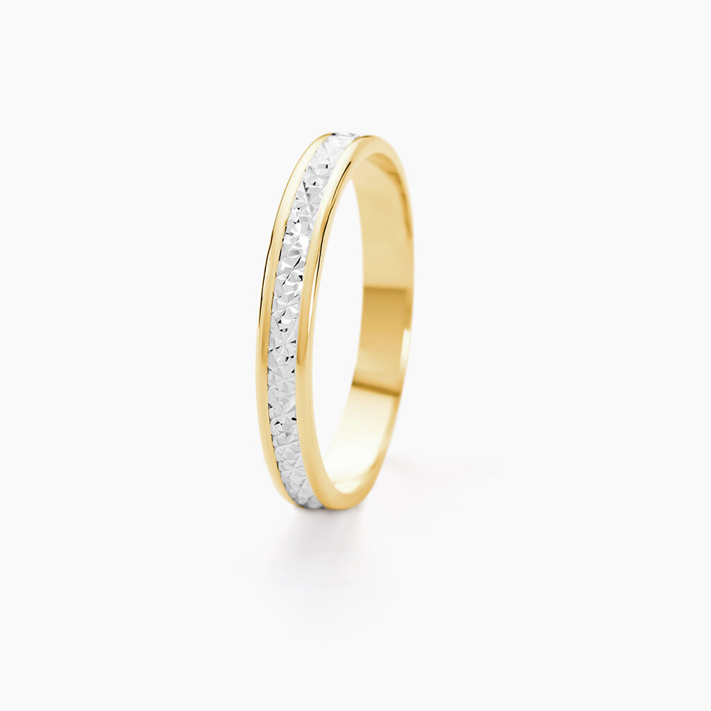 Alliance Laura Diamantee Ruban Plat Or Bicolore - Spannringe Familie | OROVIVO