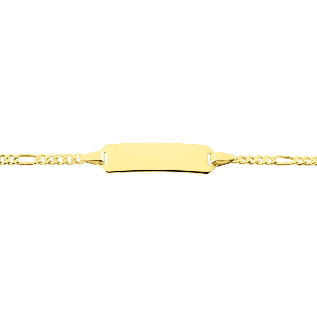 Kinder Id Armband Figarokette Gold 375 Gravierbar - Personalisiertes Armband Kinder | OROVIVO