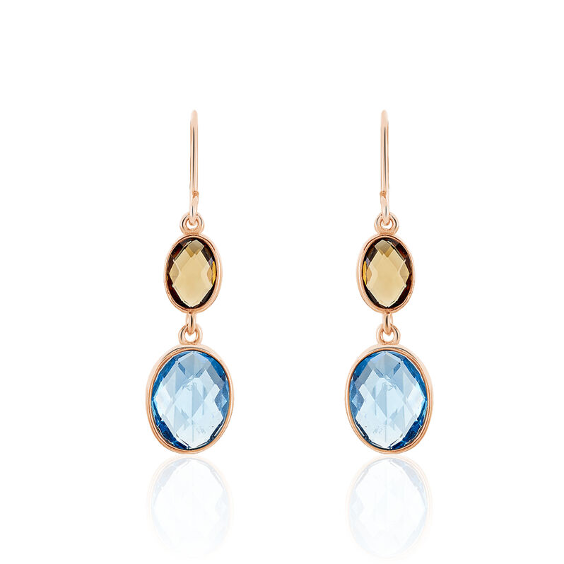 TIANA Damen Ohrringe Lang Silber rosevergoldet 925 Glas Multicolour - Ohrhänger Damen | OROVIVO