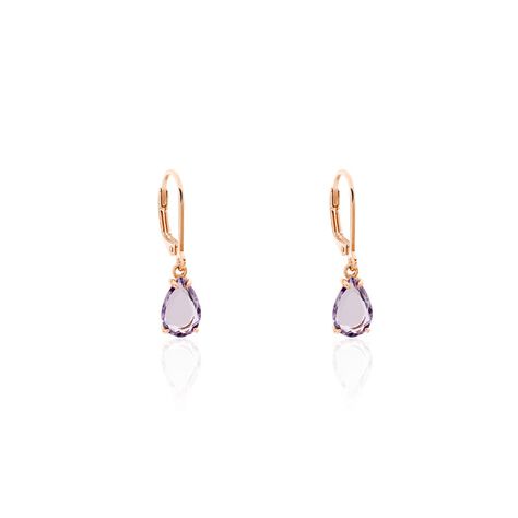 Damen Ohrhänger Silber 925 Rosé Vergoldet Amethyst - Ohrhänger Damen | OROVIVO