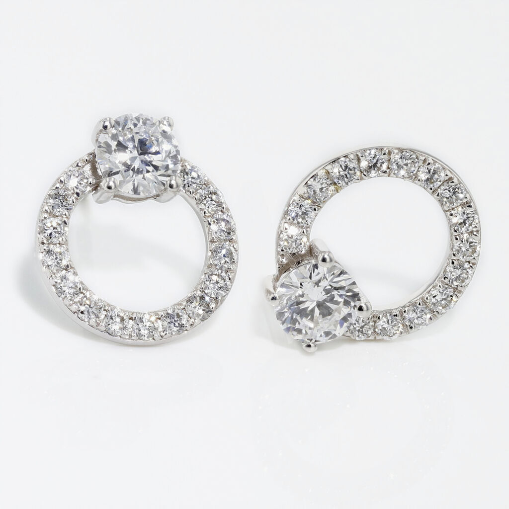 Boucles D'oreilles Or Weiss Lucyna Cercle - Spannringe Damen | OROVIVO