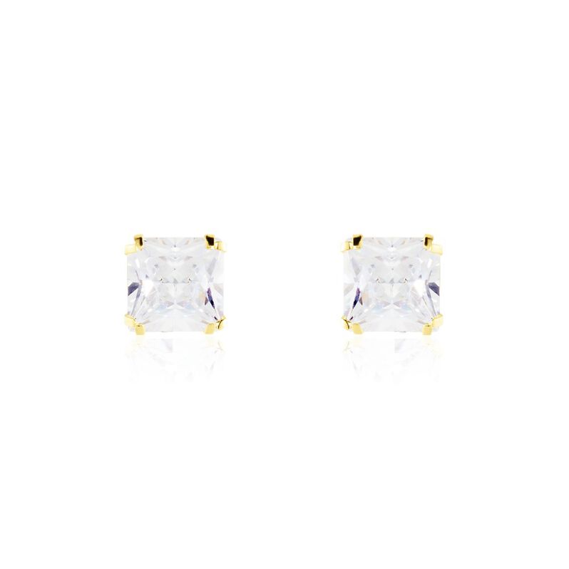 Boucles D'oreilles Puces Or Jaune Doreen Oxydes De Zirconium - Spannringe Familie | OROVIVO