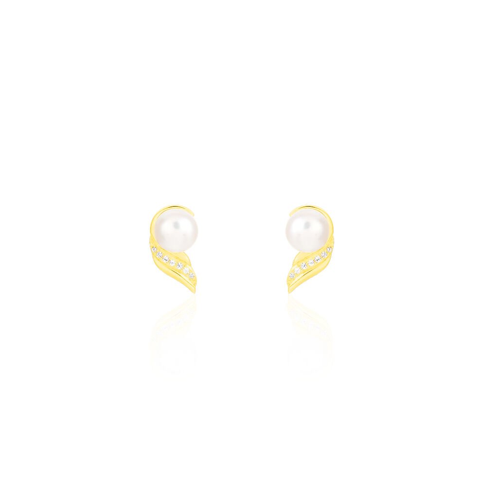 Damen Ohrstecker Gold 375 Zuchtperle Perlmutt Antoinette , Ohrstecker mit Stein