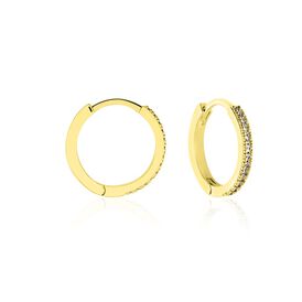Damen Creolen Messing Gold plattiert 12mm - Creolen Damen | OROVIVO