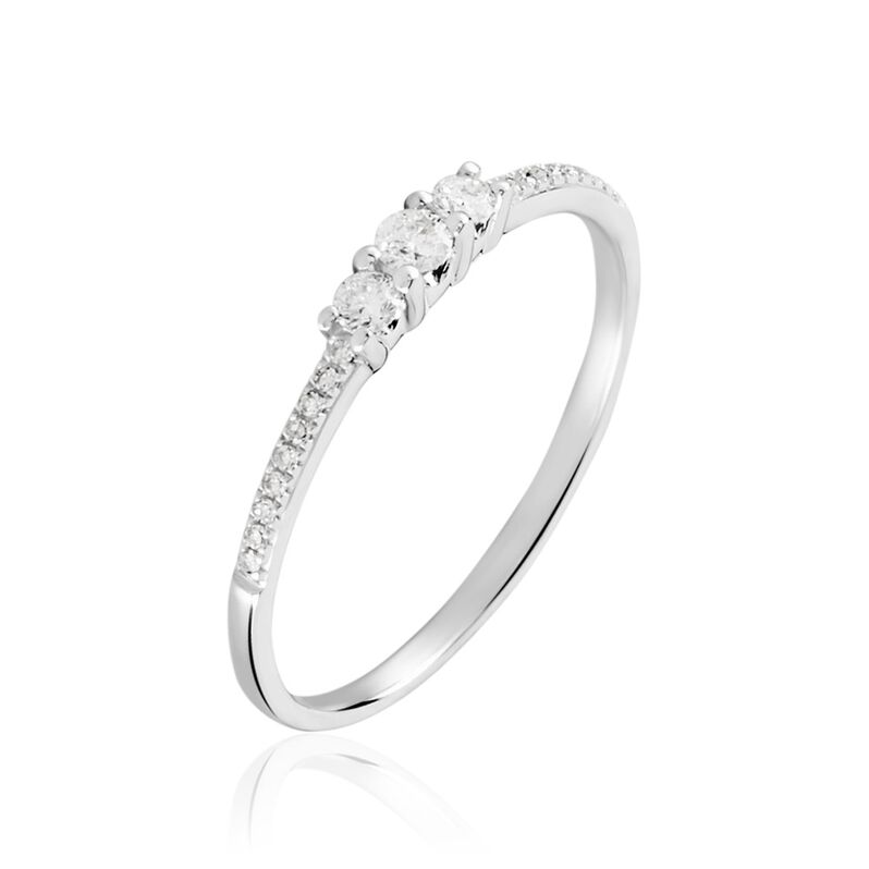 Damen Ring Weißgold 375 Diamant 0,15ct Sabinal  - Eheringe mit Stein Damen | OROVIVO