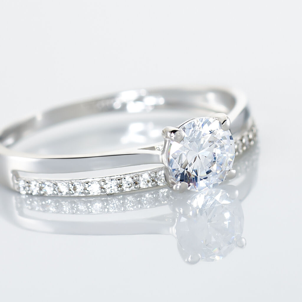 Damenring Weißgold 375 Zirkonia - Verlobungsringe Damen | OROVIVO