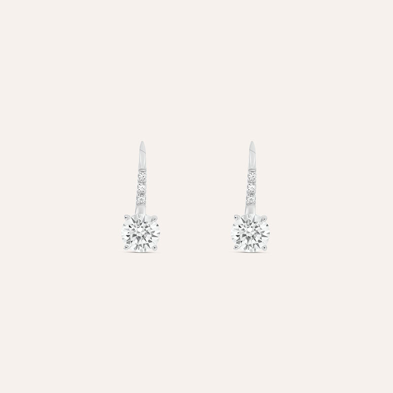 Orecchini Pendenti Punto Luce Claire Oro Bianco Cubic Zirconia - Spannringe Damen | OROVIVO