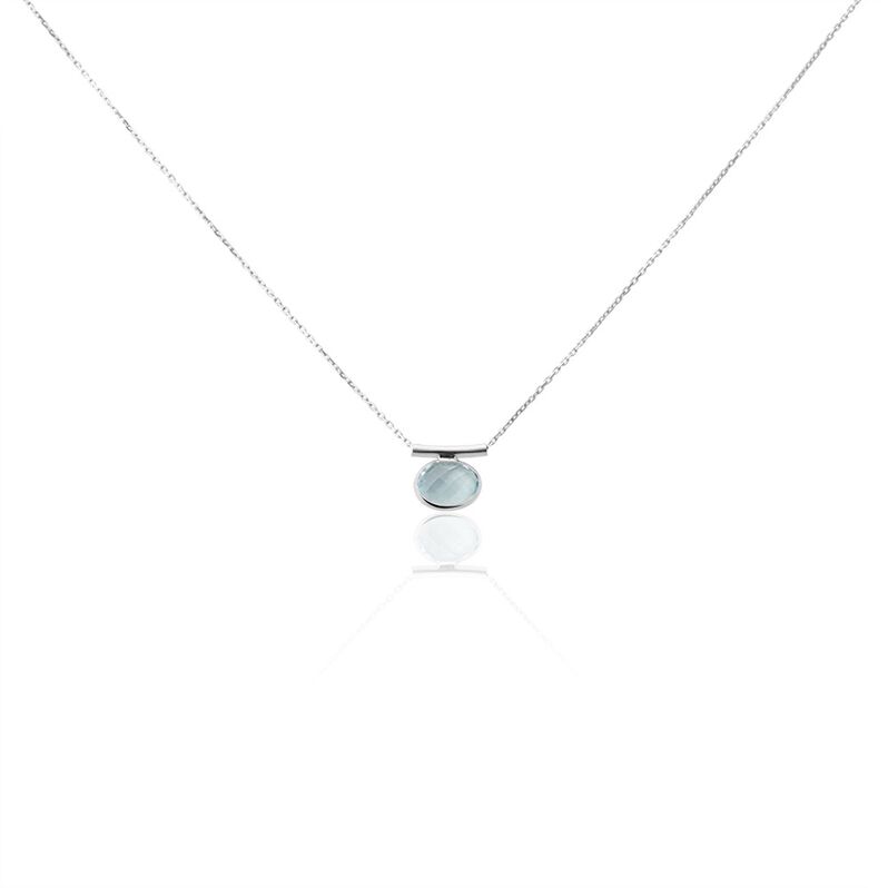 Damen Collier Weißgold 375 Topas Blau 1,31ct Vio - Halsketten Damen | OROVIVO