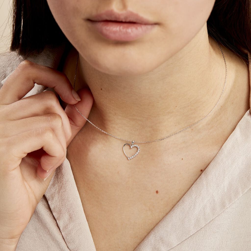 Collier Or Weiss Chlora Cœur Diamant - Spannringe Damen | OROVIVO