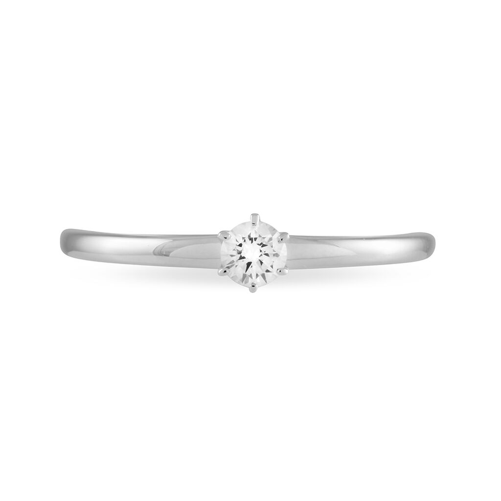 Bague Solitaire Natalia Or Blanc Diamant - Spannringe Damen | OROVIVO