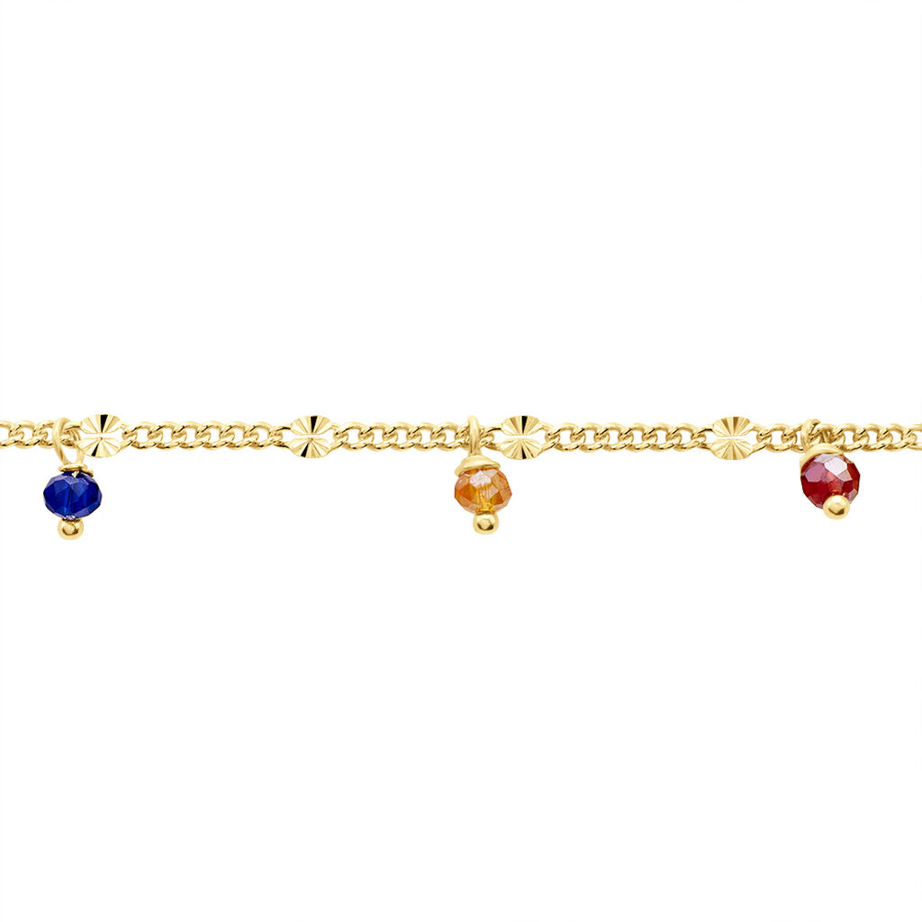 Damen Armband Silber vergoldet 925 Glas Multicolour Romana 1,10mm 19cm - Armbänder Damen | OROVIVO
