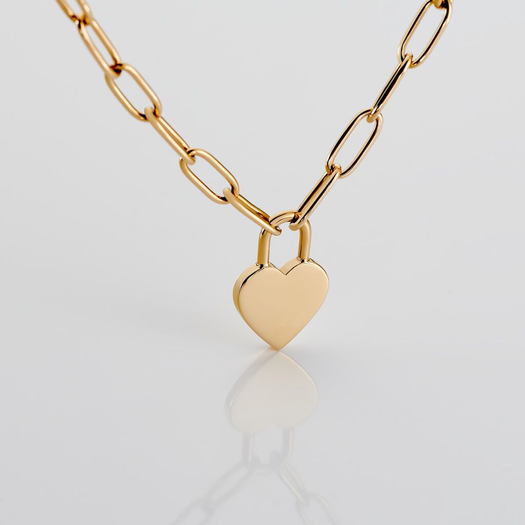 ROSALEE Damen Collier Edelstahl vergoldet Herz B 4 mm