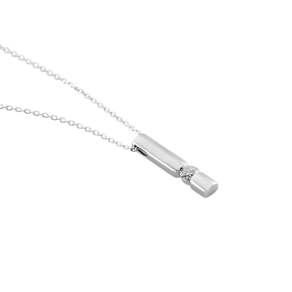 Orchestra Damen Collier Wei&szlig;gold 750 (18 Karat) Synthetischer Diamant Wei&szlig; 0,26 ct