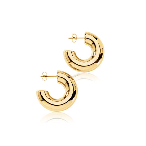 Damen Creolen Edelstahl vergoldet Serenity 8,60mm - Creolen Damen | OROVIVO