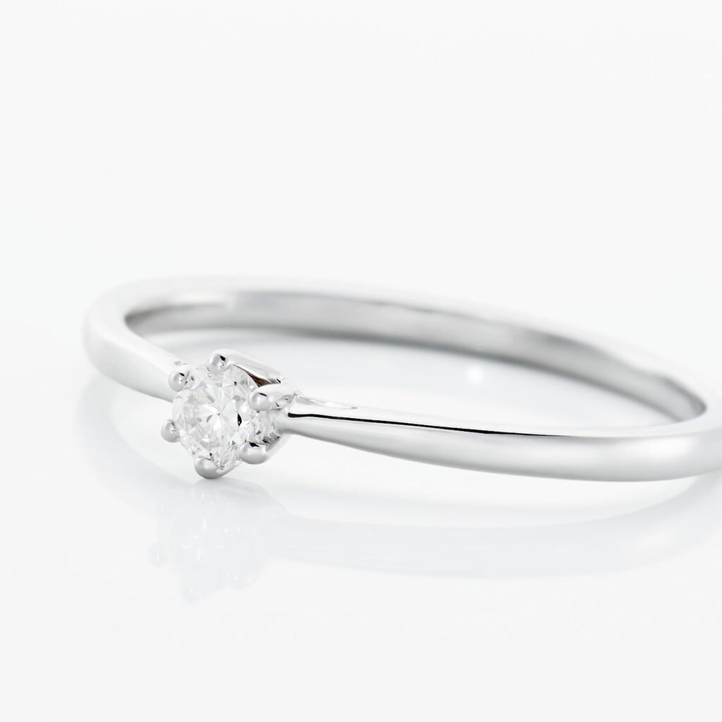 Monopoli Damen Ring Wei&szlig;gold 750 (18 Karat) Diamant Wei&szlig; 0,16 ct