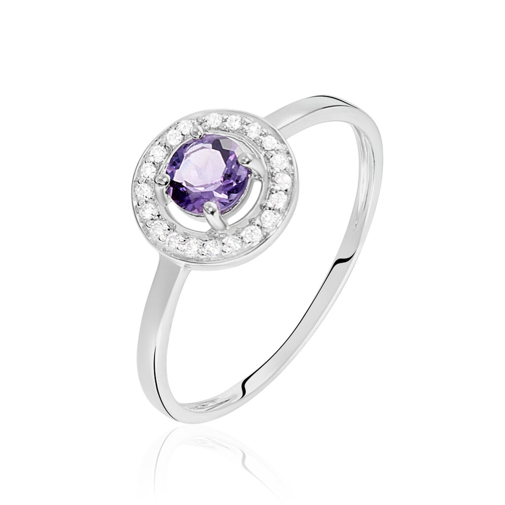 Bague Or Weiss Priscillya Amethyste - Spannringe Damen | OROVIVO