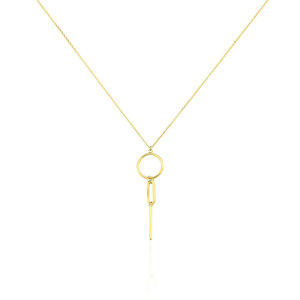 Thumbnail - Damen Halskette Gold 375 Kreis Stab, Collier ohne Stein