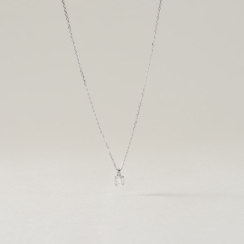 VICTORIA Damen Collier Wei&szlig;gold 585 (14 Karat) Diamant Wei&szlig; 0,21 ct