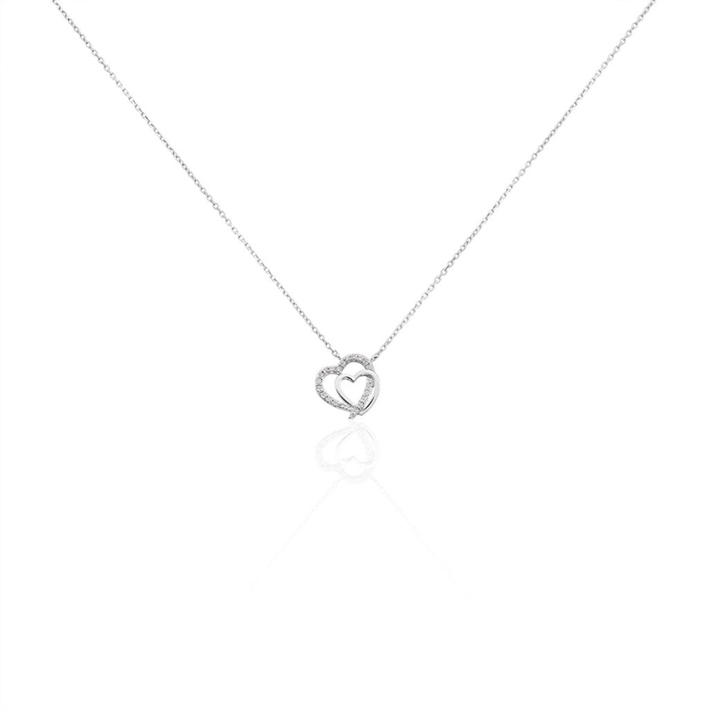 Damen Collier Weißgold 375 Zirkonia Cecilia - Halsketten Damen | OROVIVO
