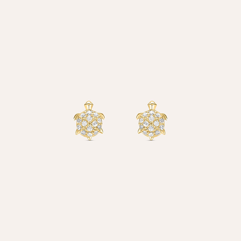 Orecchini Lobo Bon Ton Oro Giallo Cubic Zirconia - Spannringe Damen | OROVIVO