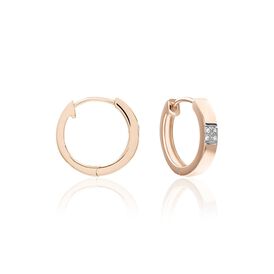 Damen Creolen Roségold 333 Diamanten 0,04ct Uta - Creolen Damen | OROVIVO