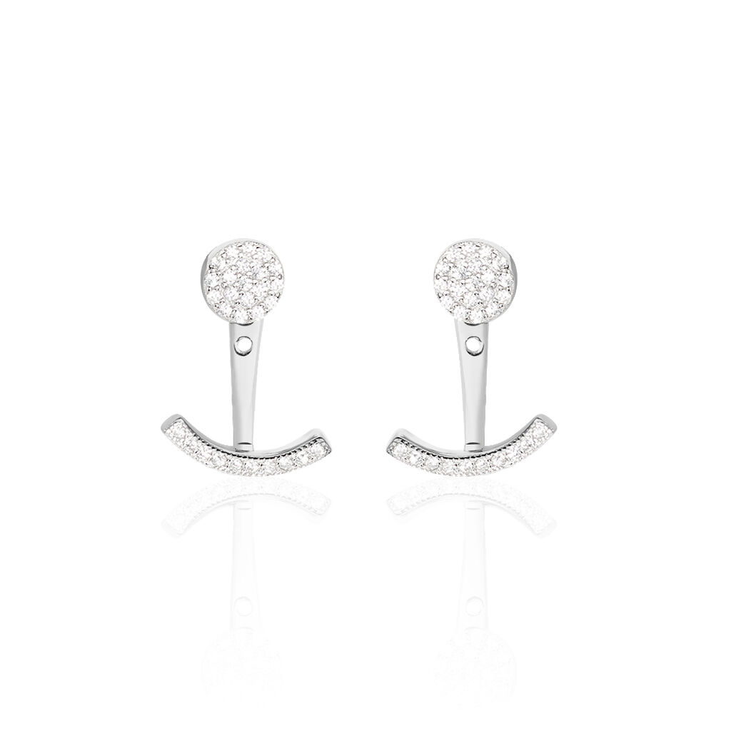 Damen Ohrklemme Silber 925 Zirkonia Anker - Ohrringe mit Stein Damen | OROVIVO