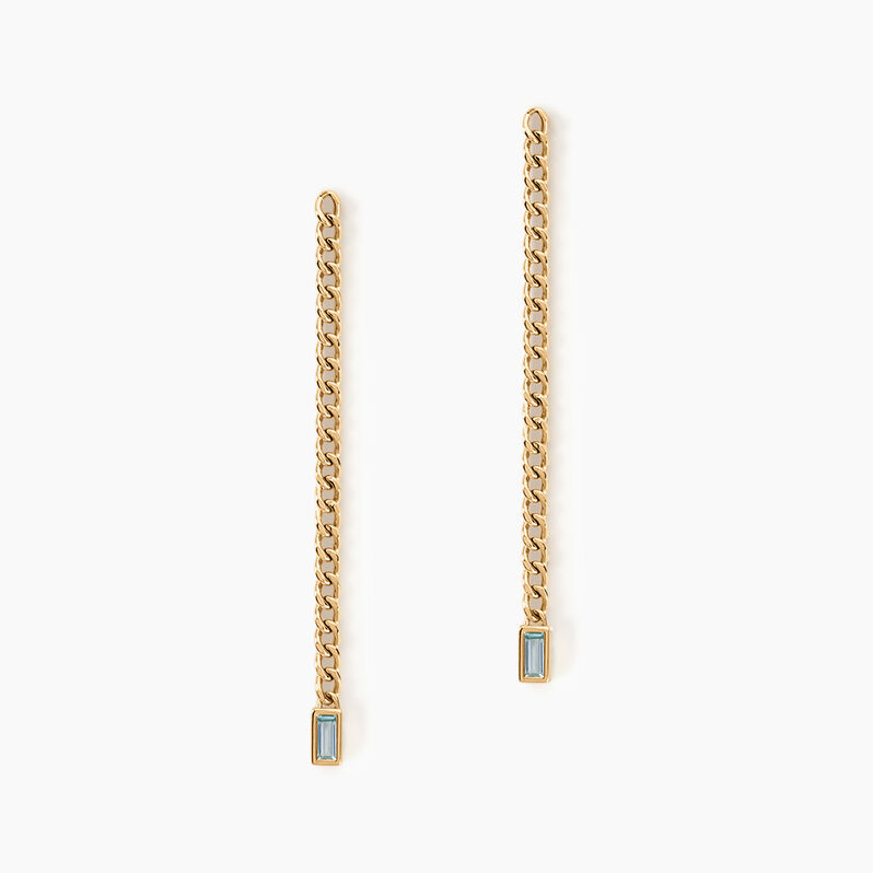 Boucles D'oreilles Pendantes Spyros Or Jaune Topaze - Spannringe Damen | OROVIVO
