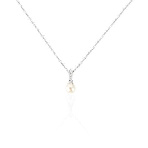 ANGELA Damen Collier Silber 925 Zuchtperle Perlmutt - Halsketten  | OROVIVO