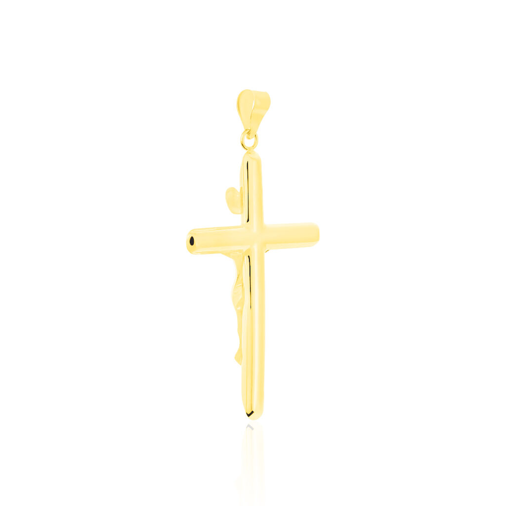 Kreuz Anhänger Gold 585 Bicolor Jesus Christus Nathan - Schmuckanhänger Unisex | OROVIVO