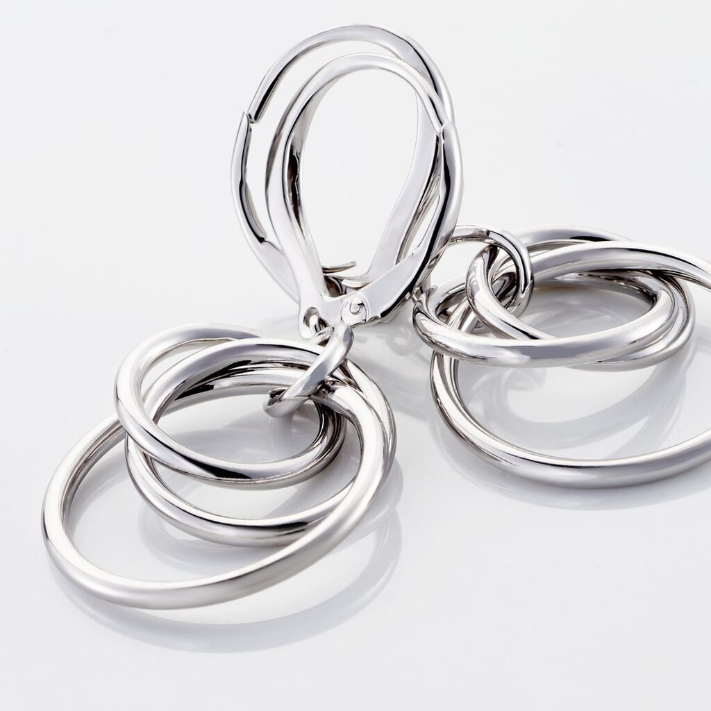Damen Ohrringe Lang Silber Silber 925 Kreis 20,40mm 4,2cm - Ohrringe Damen | OROVIVO