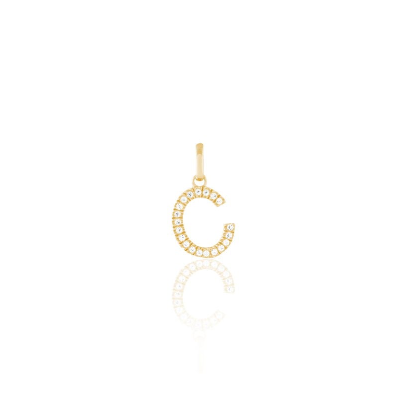 Anhänger Gold 375 Zirkonia Buchstabe C - Schmuckanhänger Familie | OROVIVO