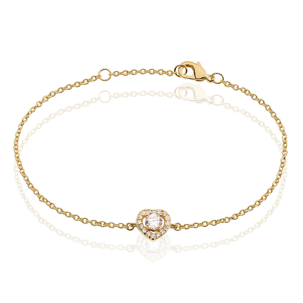 ALAIS Damen Armband Vergoldet Zirkonia Wei&szlig; 0,1 ct Herz