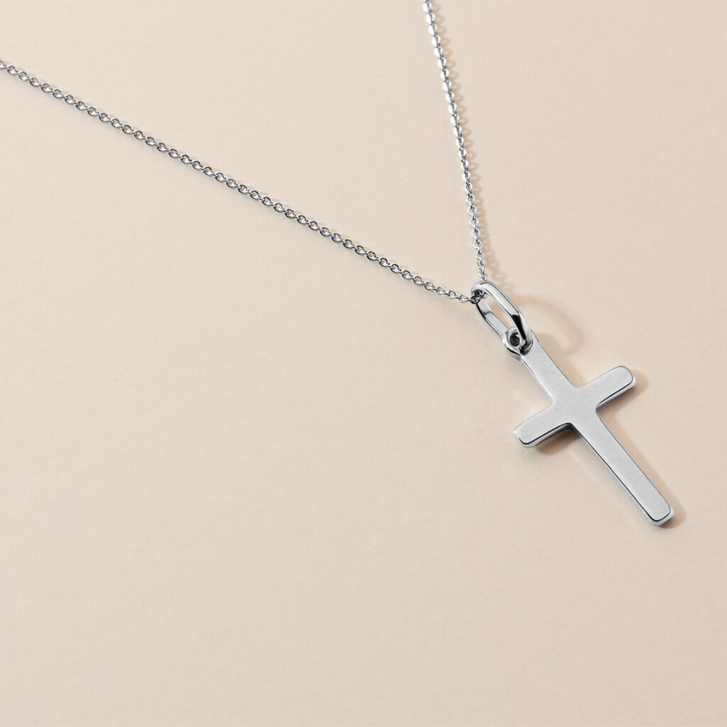 MAIDIS KREUZ 1 Unisex Anh&auml;nger Wei&szlig;gold 375 (9 Karat) Religi&ouml;ses Kreuz