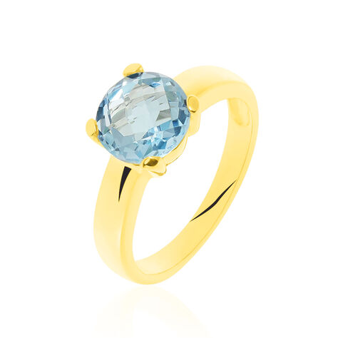 Damen Ring Gold 375 Topas Blau 0,37ct Baga  - Solitärringe Damen | OROVIVO