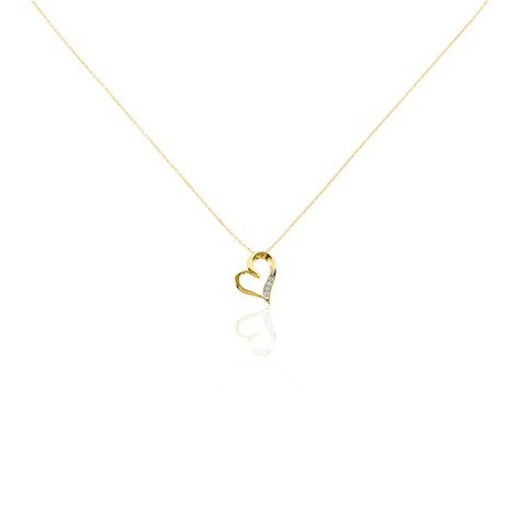 Damen Halskette Gold 375 Diamanten 0,04ct Herz Hanne - Halsketten Damen | OROVIVO