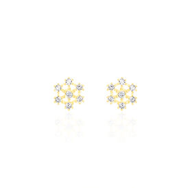 Damen Ohrstecker Gold 375 Zirkonia Schneeflocke - Ohrstecker Damen | OROVIVO