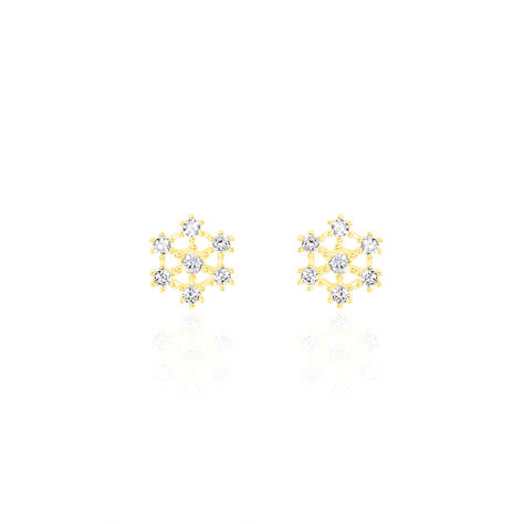 Damen Ohrstecker Gold 375 Zirkonia Schneeflocke - Ohrstecker Damen | OROVIVO