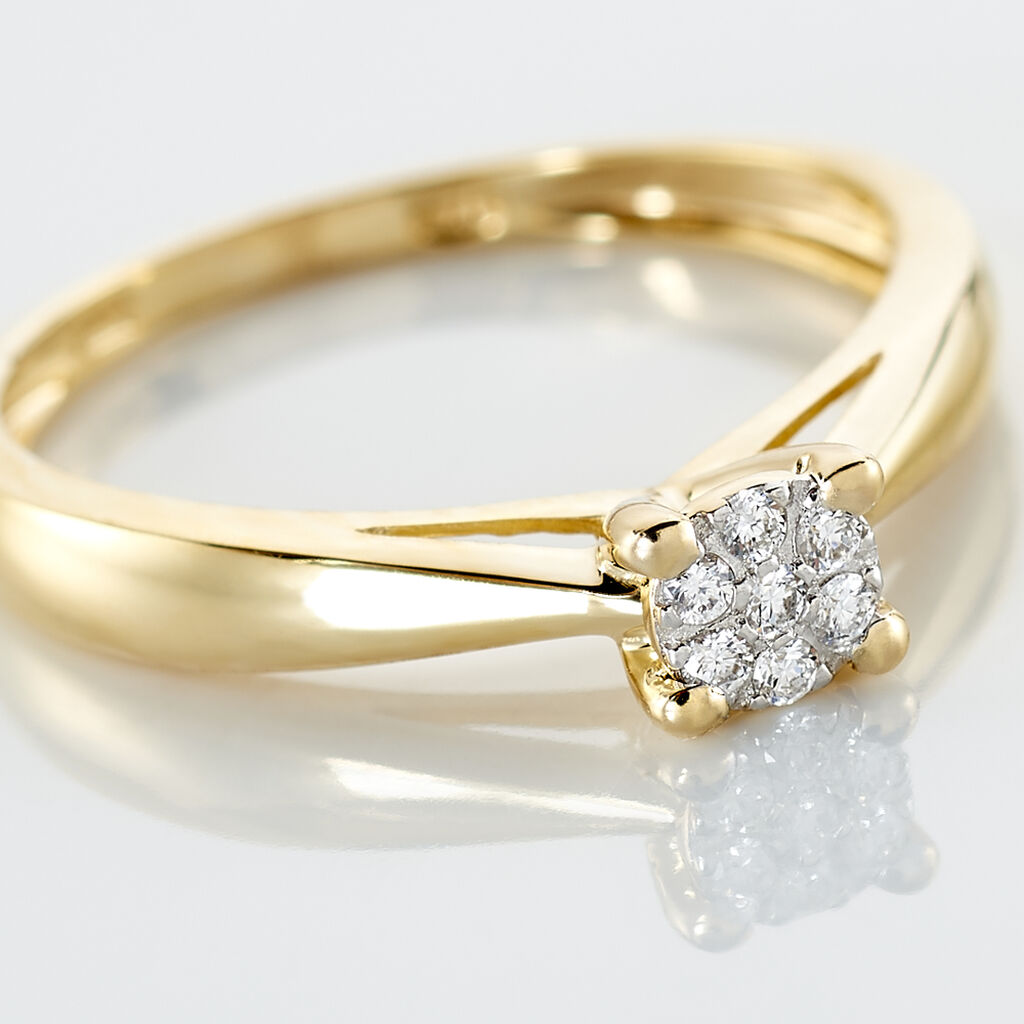GRACE Damen Ring Gold 375 (9 Karat) Diamant Wei&szlig; 0,07 ct