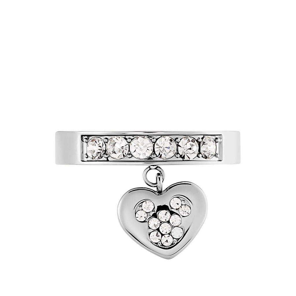 Damen Ring Edelstahl  Kristall Weiß   Minnie Heart    - Ringe mit Stein Damen | OROVIVO
