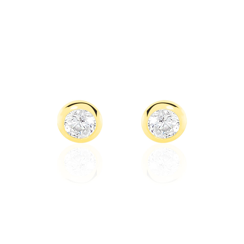 DARINA ZARGE Damen Ohrstecker Gold 375 (9 Karat) Zirkonia Wei&szlig; 0,42 ct