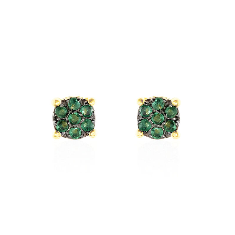 Damen Ohrstecker Gold 375 Smaragd 0,14ct Kreis Karlea 1  - Ohrstecker Damen | OROVIVO