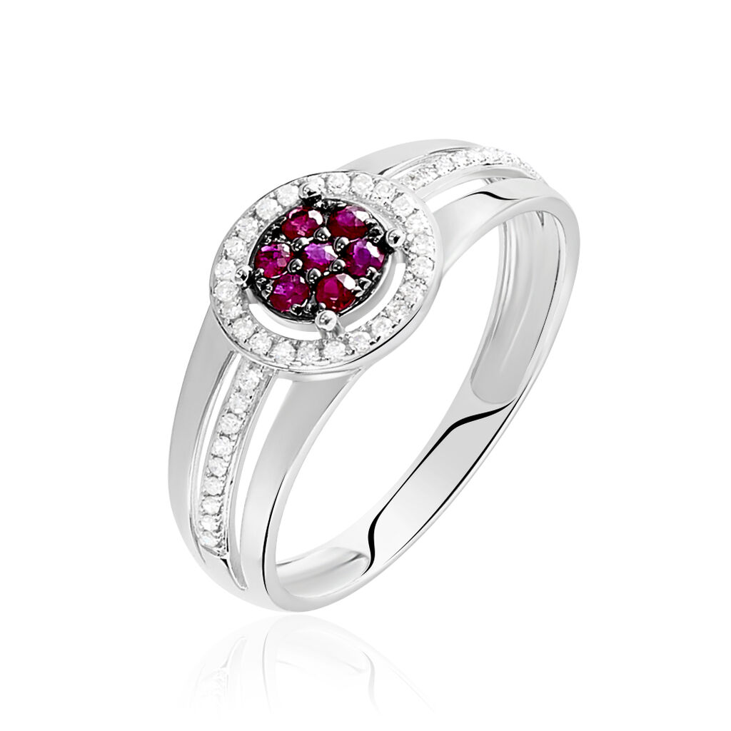 Bague Or Weiss Lise-laure Et Rubis - Spannringe Damen | OROVIVO
