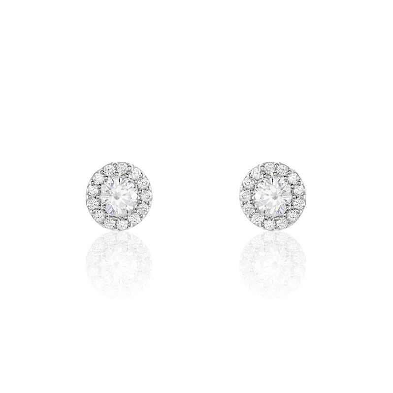Damen Ohrstecker Weißgold 375 Zirkonia - Ohrstecker Damen | OROVIVO