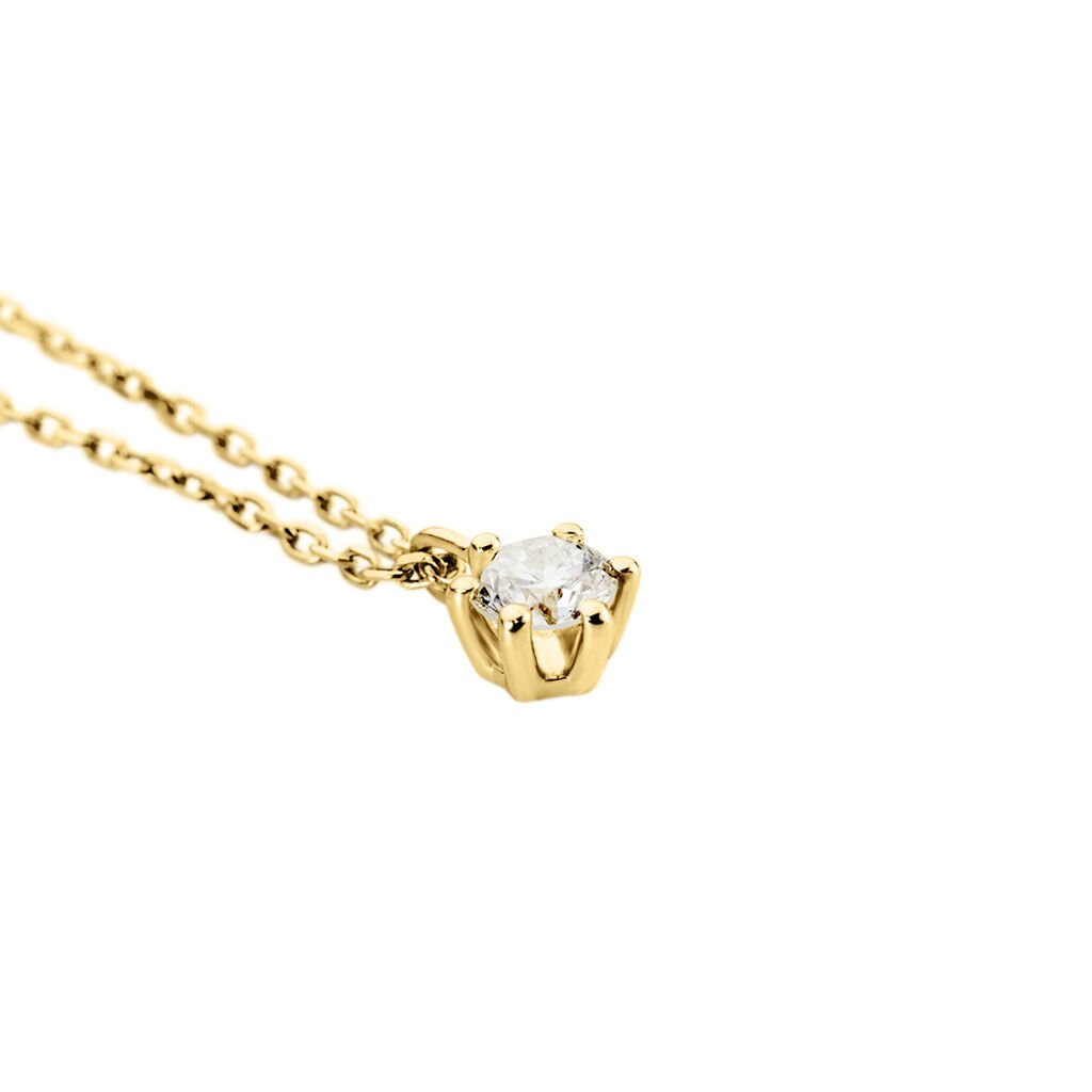 Damen Collier Gold 750 Diamant 0,26ct Monopoli - Halsketten Damen | OROVIVO
