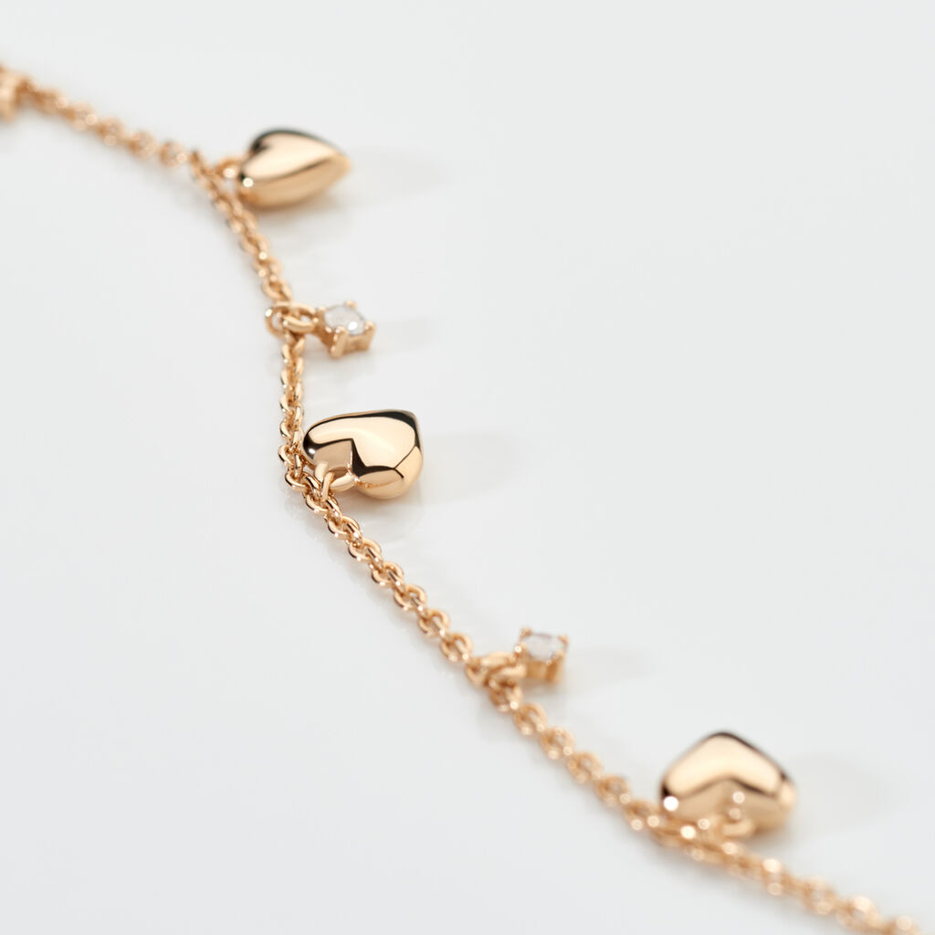 JAZMINE Damen Armband Vergoldet 750 Zirkonia Wei&szlig; Herz
